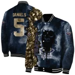 personalized new orleans pelicans skull cluster navy varsity jacket best selling