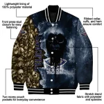 personalized new orleans pelicans skull cluster navy varsity jacket best selling
