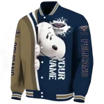 personalized new orleans pelicans snoopy head navy varsity jacket best selling