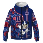 personalized new york giants football micky mouse blue windbreaker jacket best selling