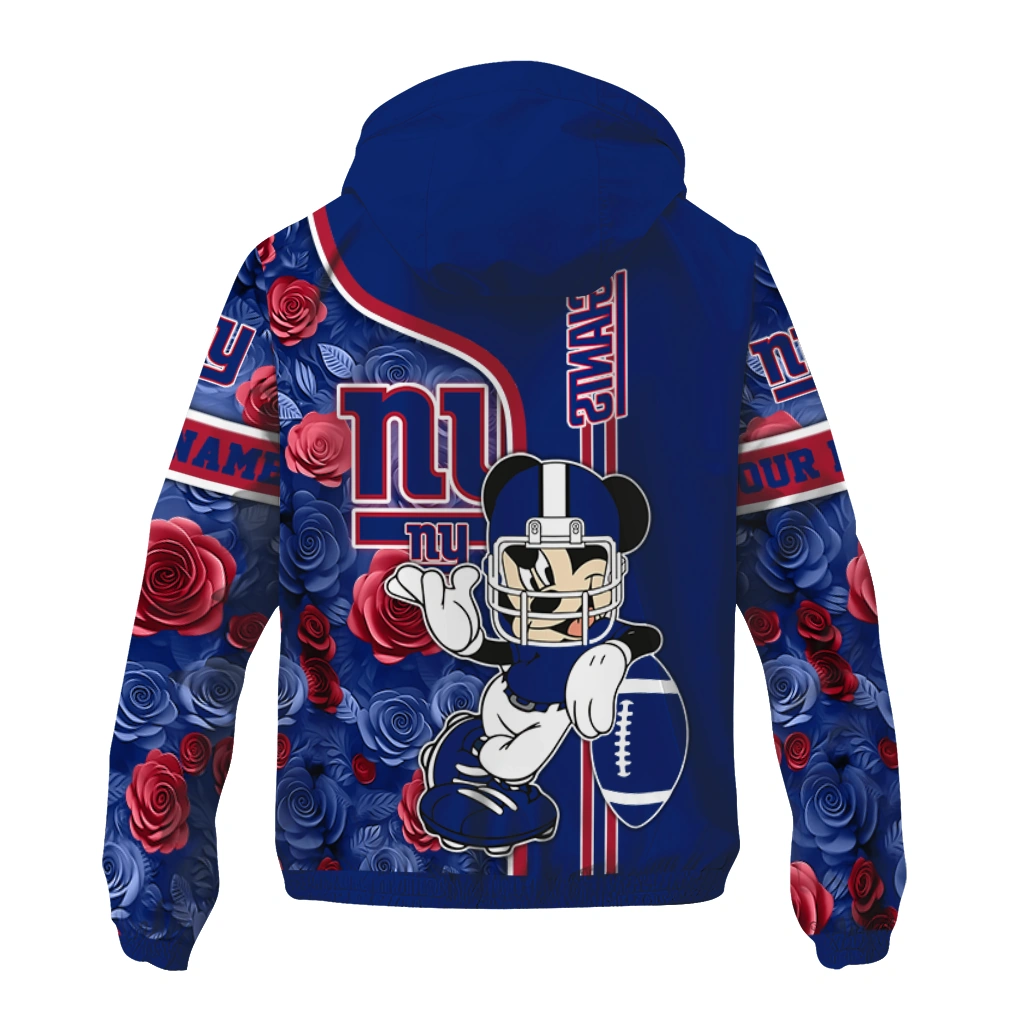 personalized new york giants football micky mouse blue windbreaker jacket fashion forward personalized new york giants football micky mouse blue windbreaker jacket fashion forward