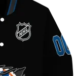 personalized new york islanders claw cut black varsity jacket best selling