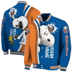 personalized new york islanders snoopy head blue varsity jacket best selling