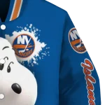 personalized new york islanders snoopy head blue varsity jacket best selling