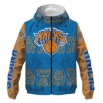 personalized new york knicks cat eyes blue windbreaker jacket best selling