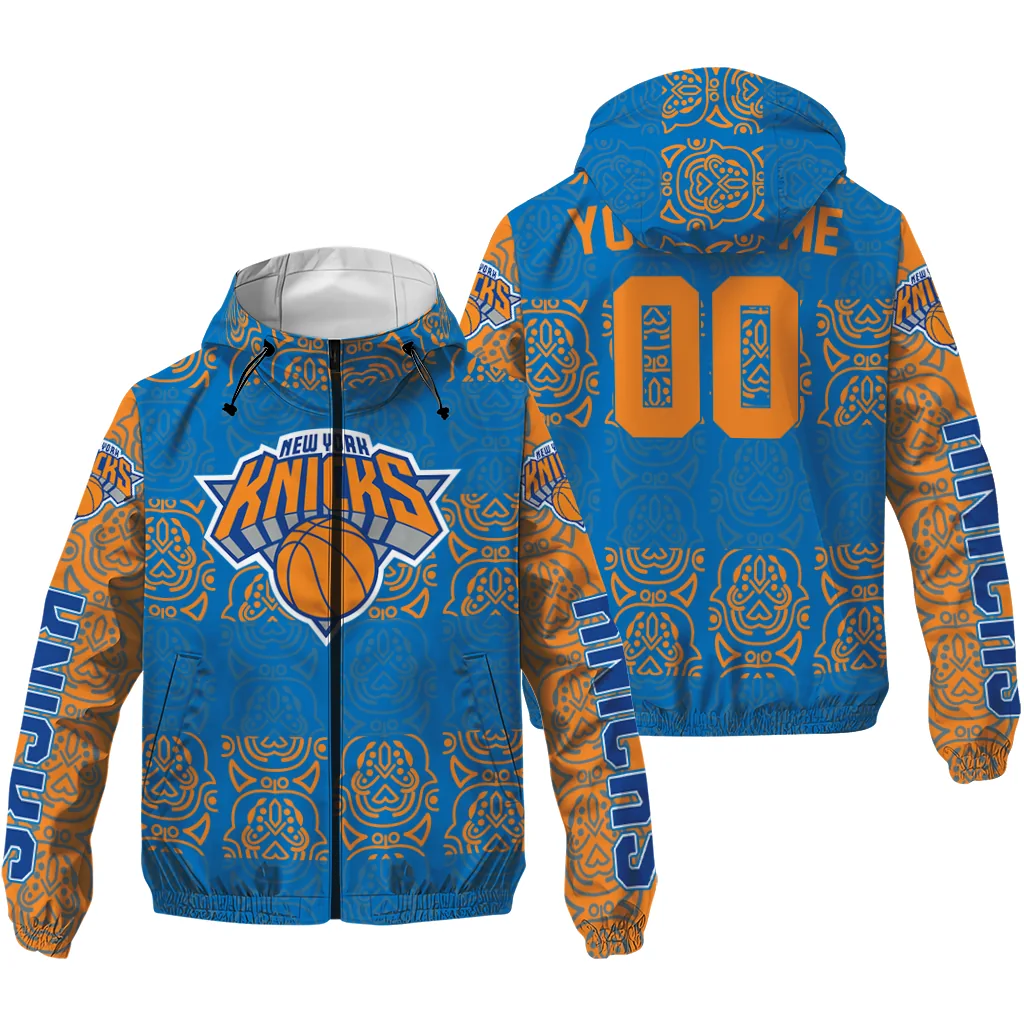 personalized new york knicks cat eyes blue windbreaker jacket high quality personalized new york knicks cat eyes blue windbreaker jacket high quality