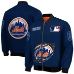 personalized new york mets claw gash blue bomber jacket best selling