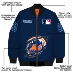 personalized new york mets claw gash blue bomber jacket best selling