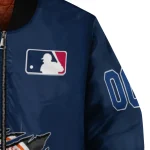 personalized new york mets claw gash blue bomber jacket best selling