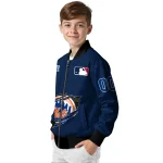 personalized new york mets claw gash blue bomber jacket best selling