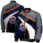 personalized new york mets electric flash blue bomber jacket best selling