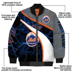 personalized new york mets electric flash blue bomber jacket best selling