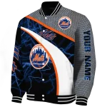 personalized new york mets electric flash blue varsity jacket best selling