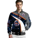 personalized new york mets electric flash blue varsity jacket best selling