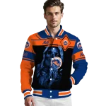 personalized new york mets reaper hands blue black varsity jacket best selling