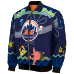 personalized new york mets spongebob playtime blue bomber jacket best selling