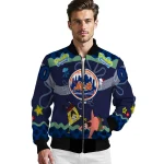 personalized new york mets spongebob playtime blue bomber jacket best selling