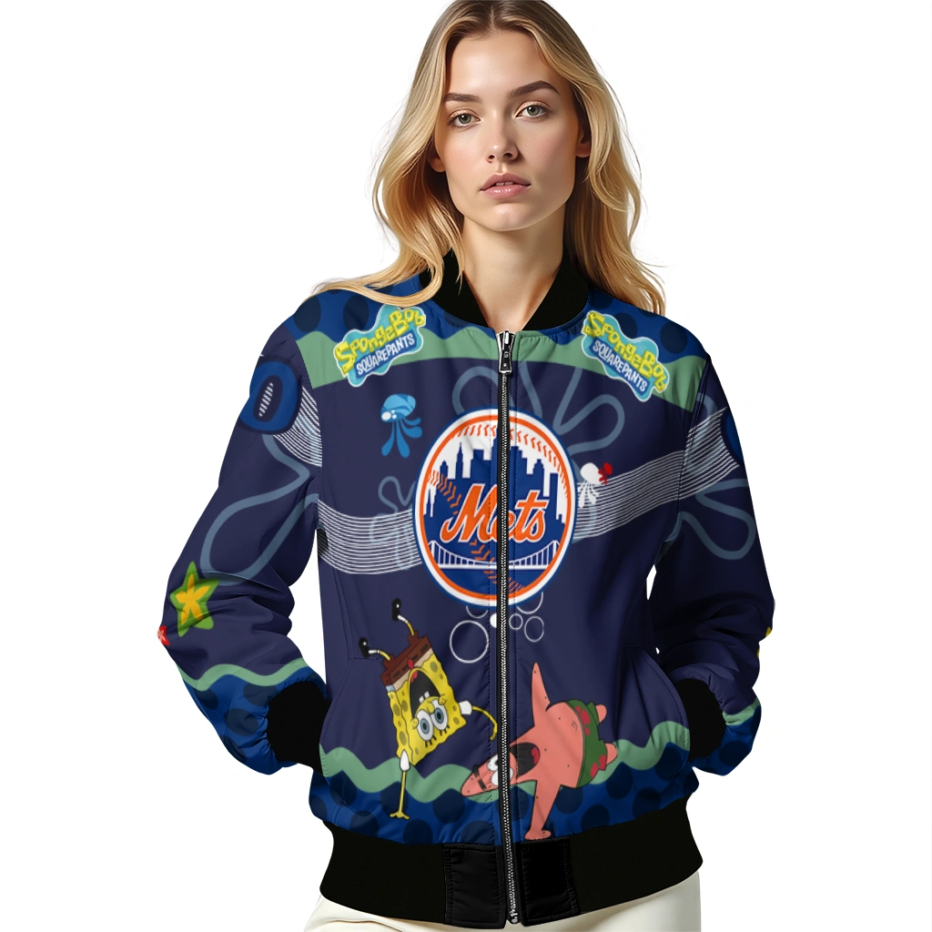 personalized new york mets spongebob playtime blue bomber jacket latest model personalized new york mets spongebob playtime blue bomber jacket latest model