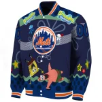 personalized new york mets spongebob playtime blue varsity jacket best selling