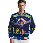 personalized new york mets spongebob playtime blue varsity jacket best selling