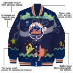 personalized new york mets spongebob playtime blue varsity jacket best selling