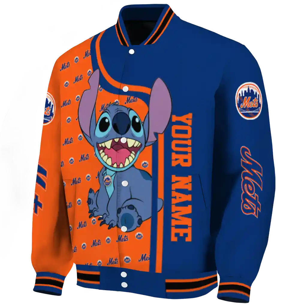 personalized new york mets stitch laughing blue varsity jacket best selling personalized new york mets stitch laughing blue varsity jacket best selling