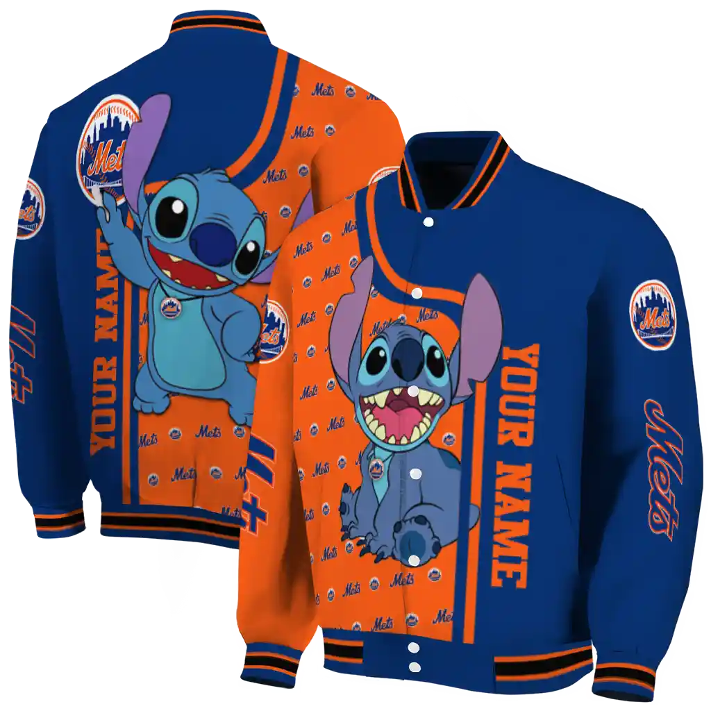 personalized new york mets stitch laughing blue varsity jacket fashion forward personalized new york mets stitch laughing blue varsity jacket fashion forward