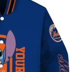 personalized new york mets stitch laughing blue varsity jacket best selling
