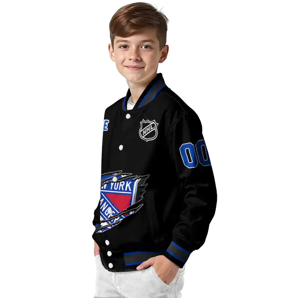 personalized new york rangers claw cut black varsity jacket trendy personalized new york rangers claw cut black varsity jacket trendy