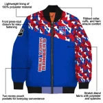personalized new york rangers flag scratch effect blue bomber jacket best selling