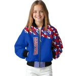 personalized new york rangers flag scratch effect blue bomber jacket best selling