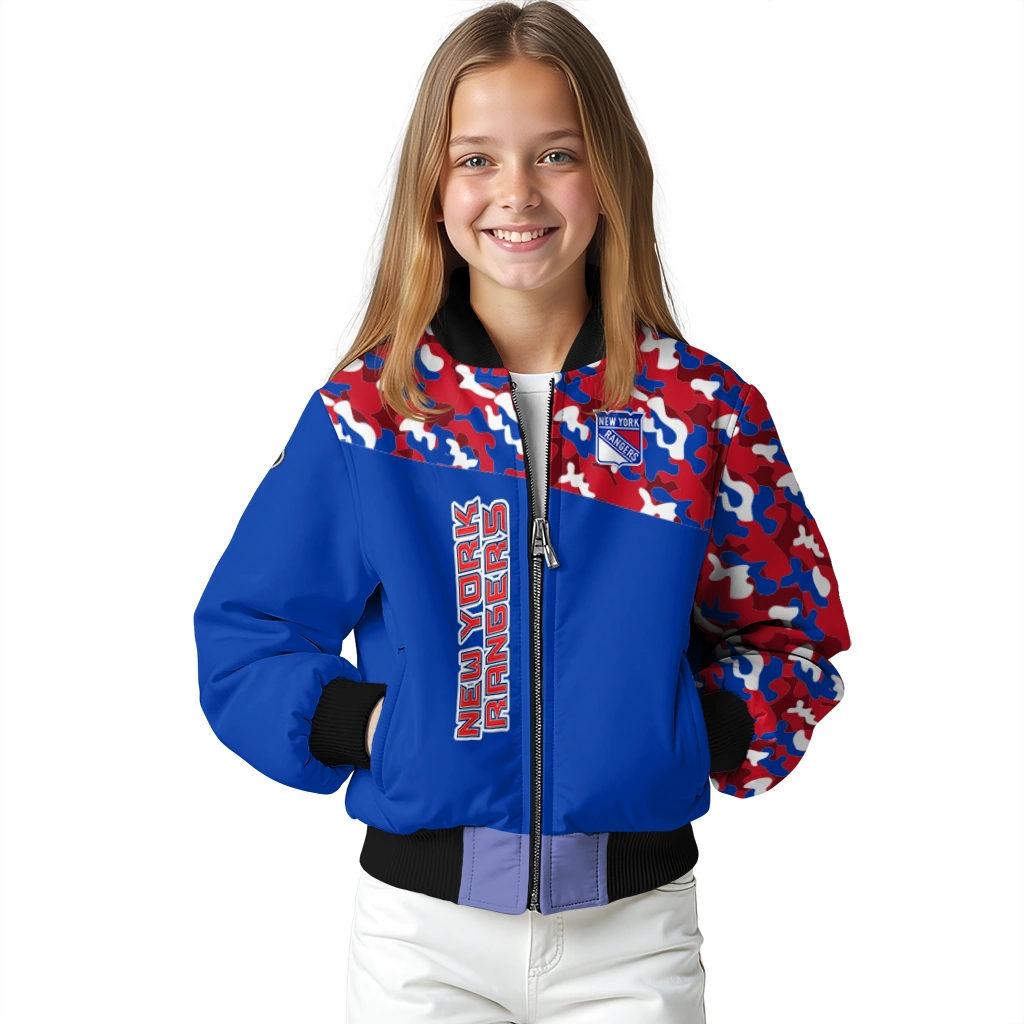 personalized new york rangers flag scratch effect blue bomber jacket top rated personalized new york rangers flag scratch effect blue bomber jacket top rated