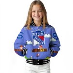 personalized new york rangers mario blocks blue black varsity jacket best selling
