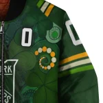 personalized new york rangers shamrock vortex green bomber jacket best selling