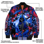 personalized new york rangers skull horde blue bomber jacket best selling