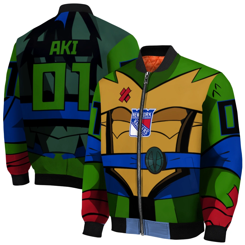 personalized new york rangers turtle armor bomber jacket best selling personalized new york rangers turtle armor bomber jacket best selling