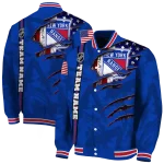 personalized new york rangers usa flag rips blue varsity jacket best selling