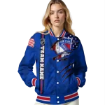 personalized new york rangers usa flag rips blue varsity jacket best selling