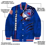 personalized new york rangers usa flag rips blue varsity jacket best selling
