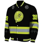 personalized new york yankees heartbeat accent black green varsity jacket best selling