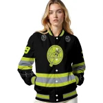 personalized new york yankees heartbeat accent black green varsity jacket best selling