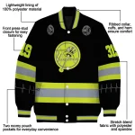 personalized new york yankees heartbeat accent black green varsity jacket best selling