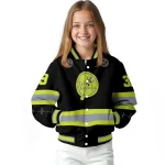 personalized new york yankees heartbeat accent black green varsity jacket best selling