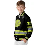 personalized new york yankees heartbeat accent black green varsity jacket best selling