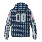 personalized new york yankees lightning strike grid navy windbreaker jacket best selling