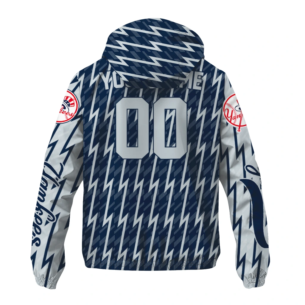personalized new york yankees lightning strike grid navy windbreaker jacket fashion forward personalized new york yankees lightning strike grid navy windbreaker jacket fashion forward