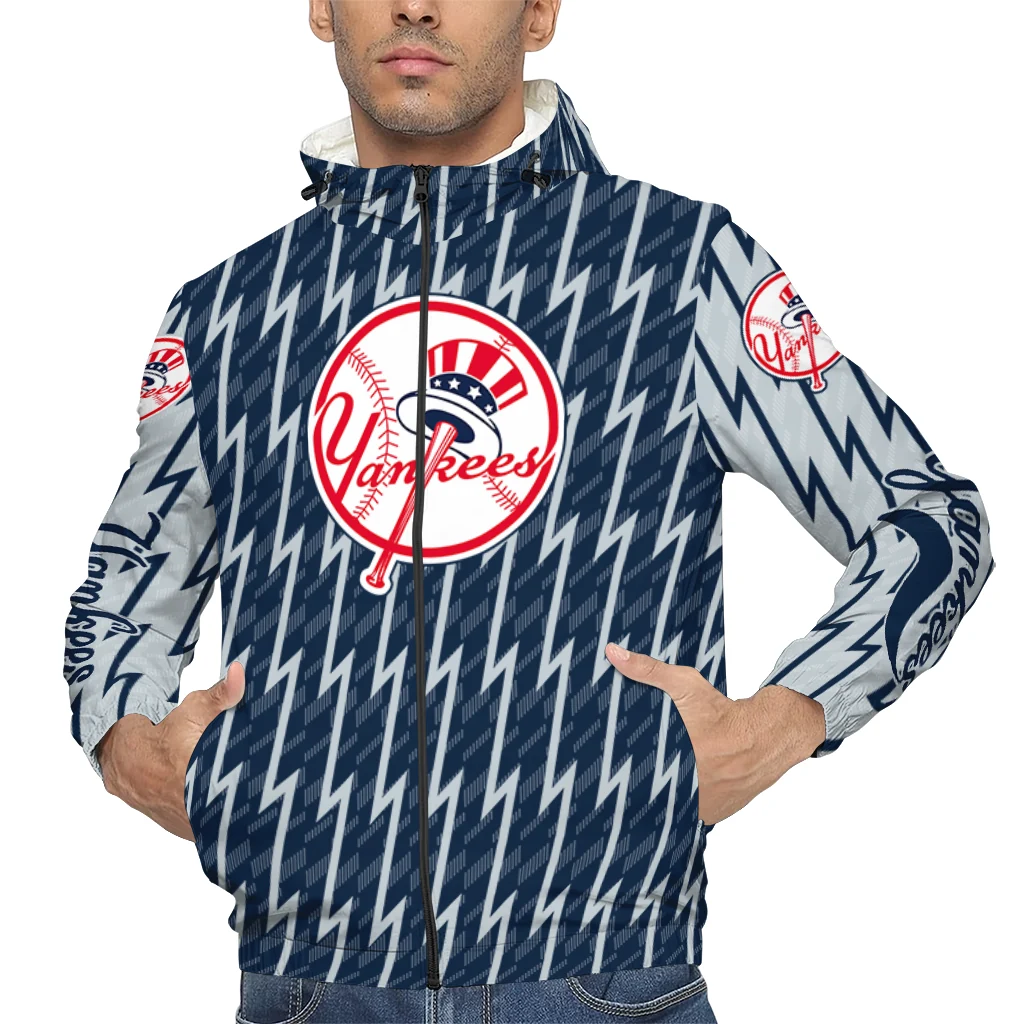 personalized new york yankees lightning strike grid navy windbreaker jacket top rated personalized new york yankees lightning strike grid navy windbreaker jacket top rated