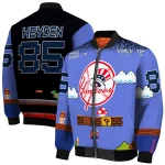 personalized new york yankees mario blocks blue black bomber jacket best selling