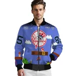 personalized new york yankees mario blocks blue black bomber jacket best selling