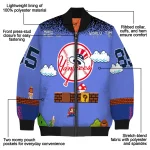 personalized new york yankees mario blocks blue black bomber jacket best selling